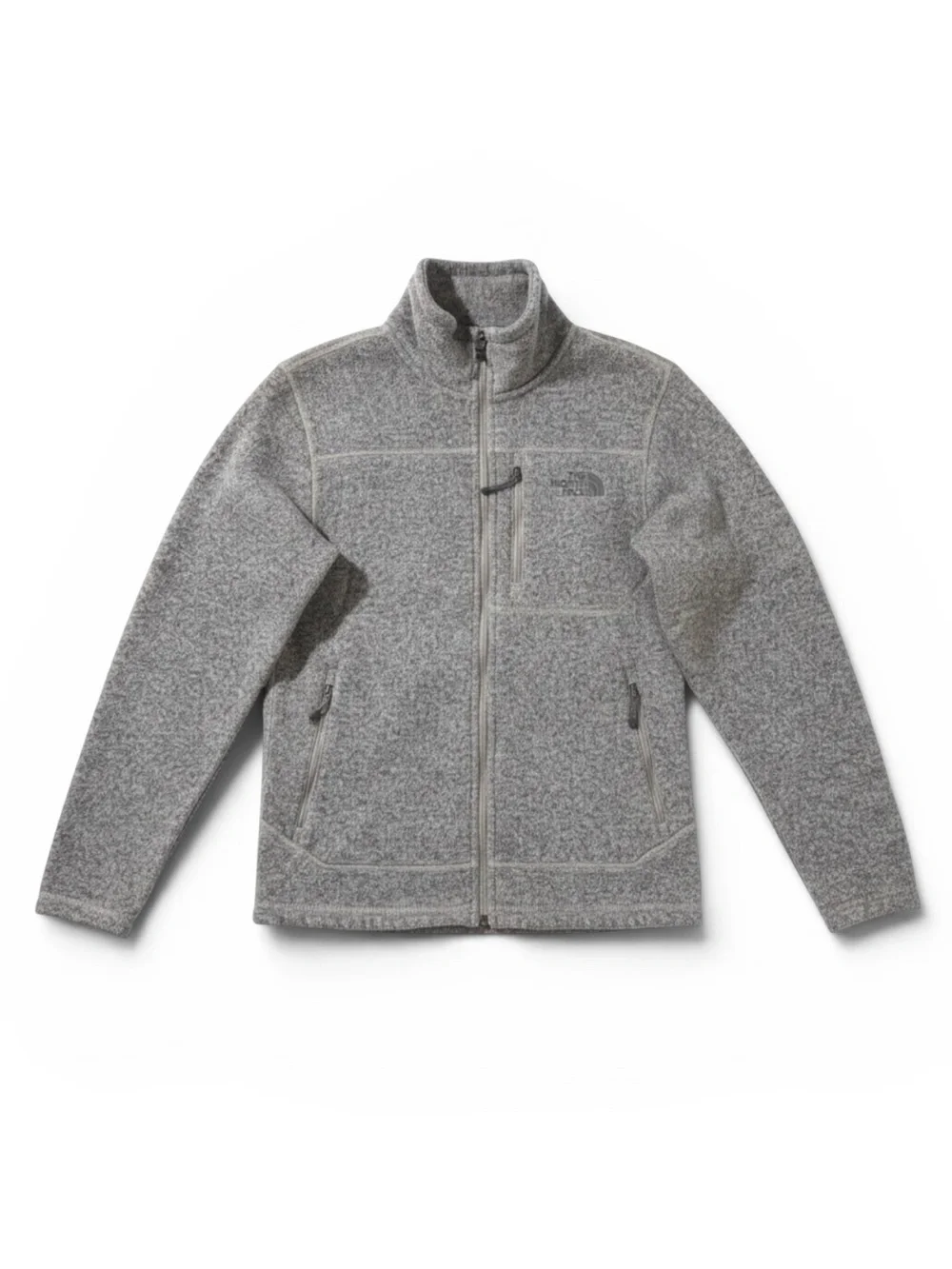 The North Face Sweater Fleece Full Zip Jacket Outdoor Hiking Heathered Brown S